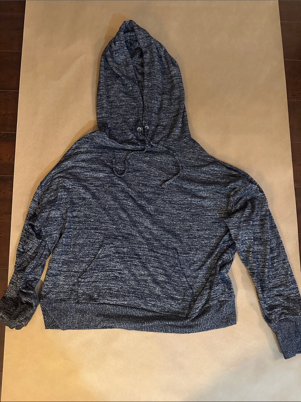 GAP Women's Heathered Dark Blue Pullover Hoodie